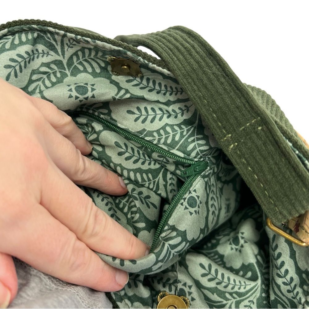 Green Corduroy sewn in Tote Bag - Picture 10 of 13